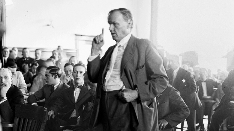 Famous attorney Clarence Darrow in court 