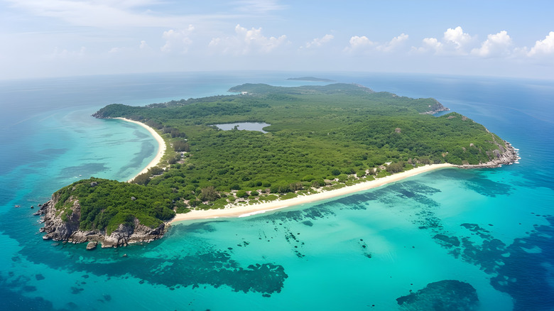 Aerial view of North Sentinel Island