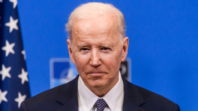 Joe Biden looks annoyed