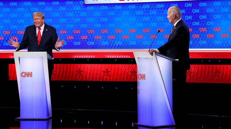 Donald Trump and Joe Biden at presidential debate