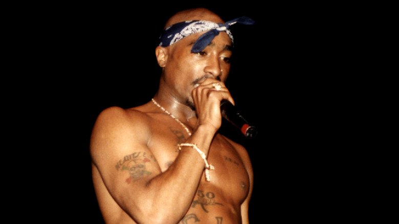 Tupac Shakur performing