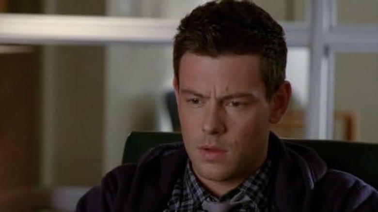 Cory Monteith as Finn Hudson staring down on Glee
