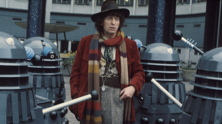 Tom Baker as the Doctor in a scene from Doctor Who
