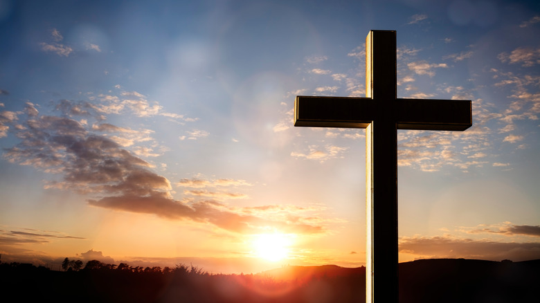 Cross at sunset