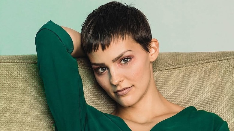 Jane "Nightbirde" Marczewski in green sweater