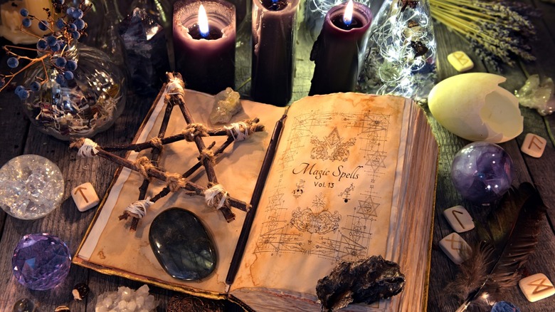 book with occult objects