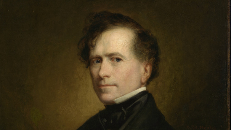 portrait of Franklin Pierce leering
