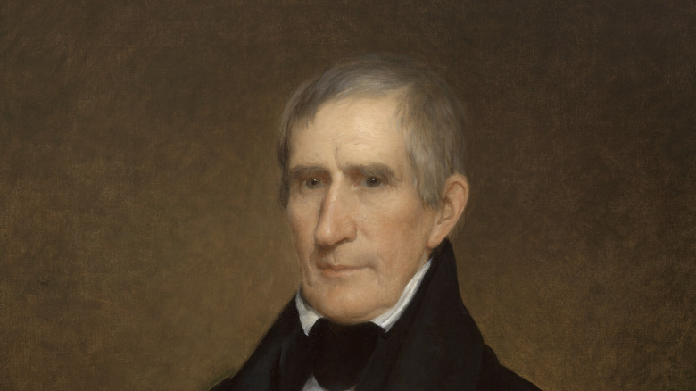 portrait of William Henry Harrison in high collar