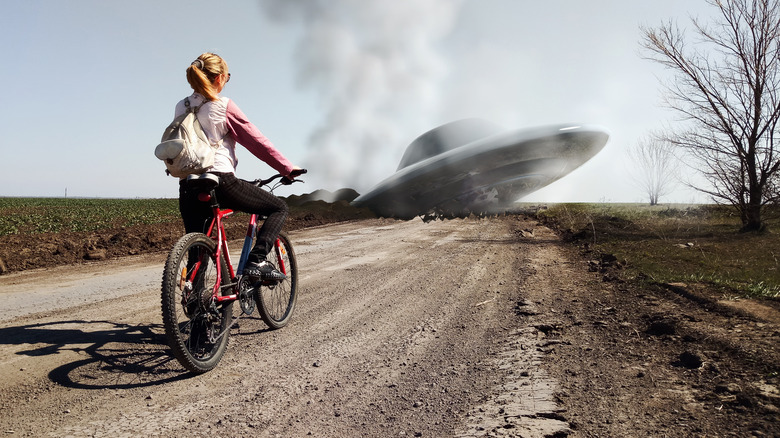 bicycle and crashed spacecraft