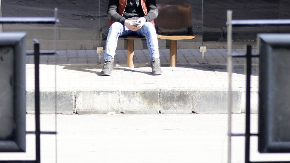 waiting for bus