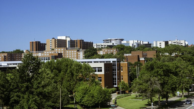 Distant view of the University of Iowa campus