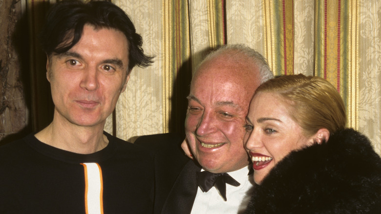 Seymour Stein with David Byrne and Madonna