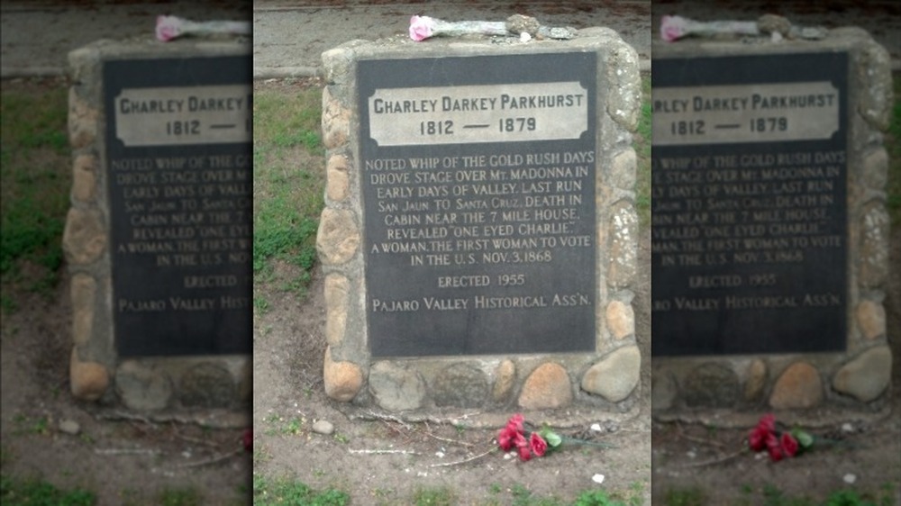 Charley Parkhurst tombstone