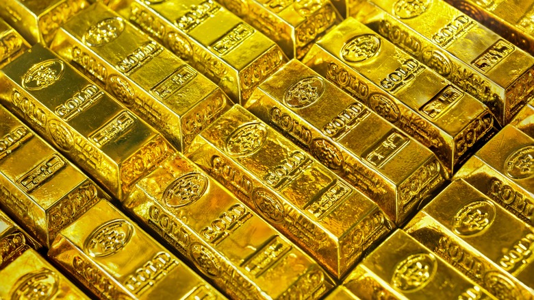 Rows of gold bars