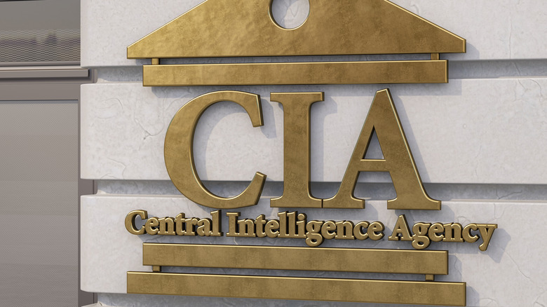 CIA sign on wall