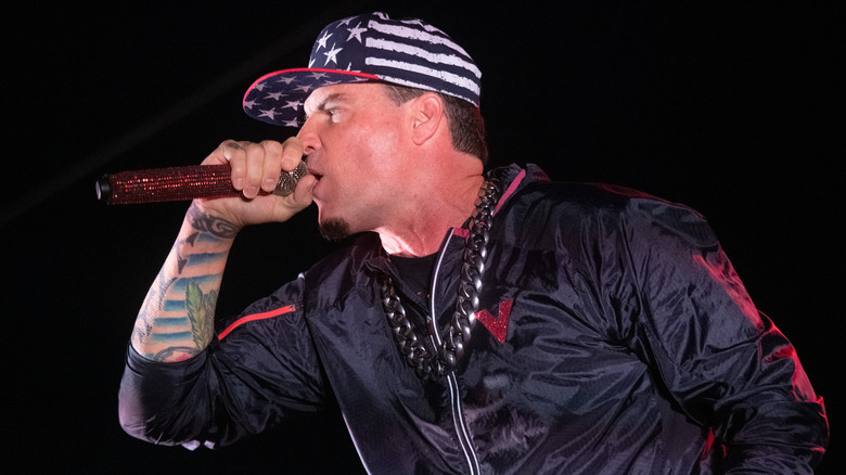 Vanilla Ice performing with microphone
