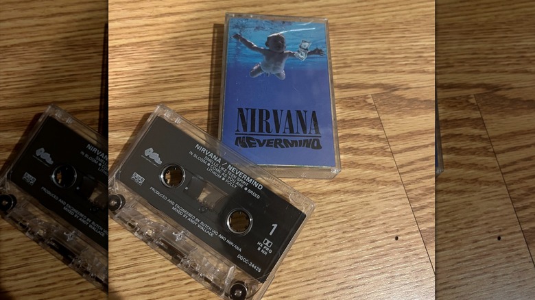 A cassette version of Nirvana's Nevermind album