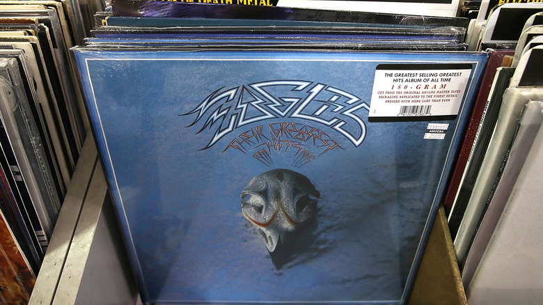 Eagles greatest hits album among stacks at record store