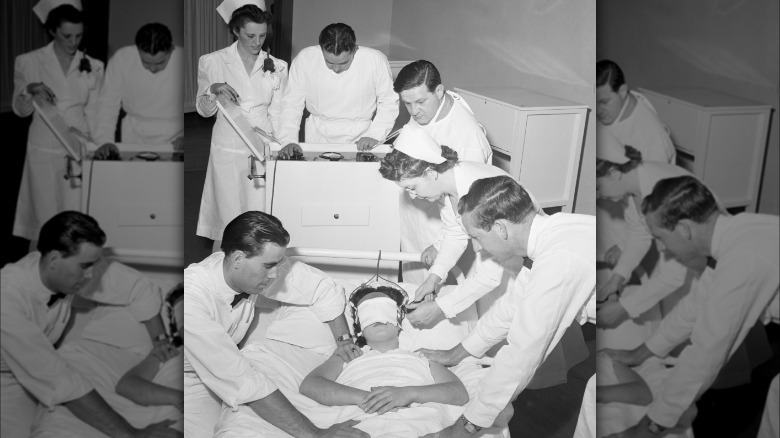 patient undergoing electroshock therapy