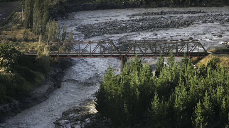 rebuilt bridge at lahar site