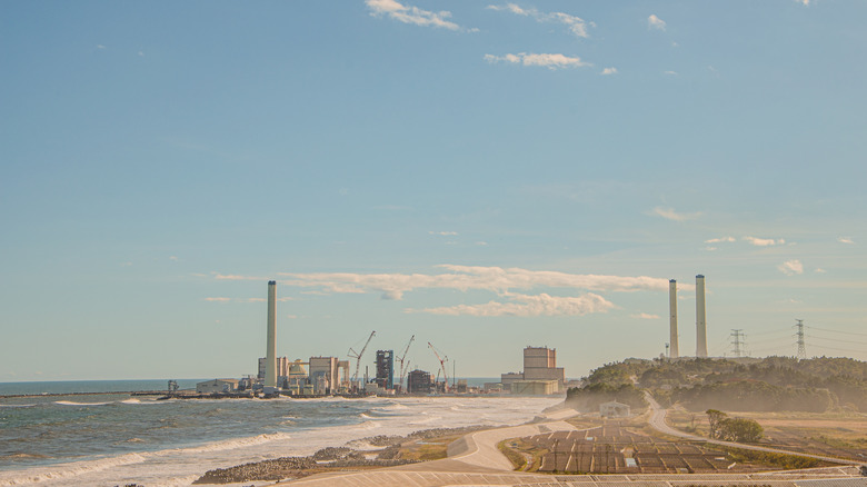 distant view of fukushima daiichi plant