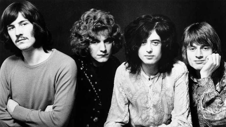 Led Zeppelin in black and white