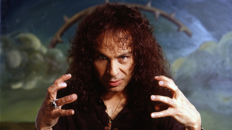 Ronnie Dio posing menacingly for a photo