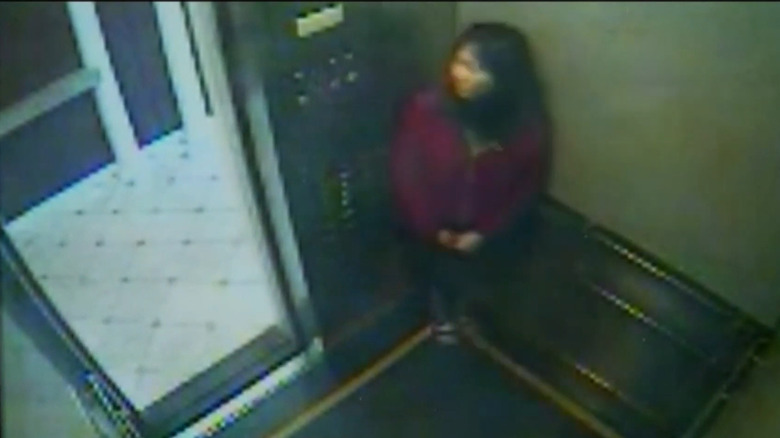 Footage of Elisa Lam in hotel elevator