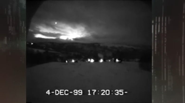 Screenshot of Hessdalen lights footage shot by Erling Strand, shared on "The Proof is Out There"