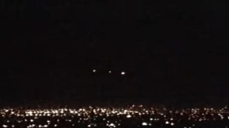 Screenshot of Dr. Lynne Kitei video of Phoenix lights, as shown on "The UnXplained"