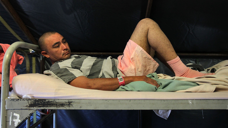Inmate wearing pink underwear