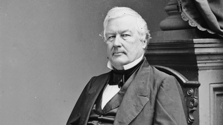 President Millard Fillmore sitting and giving serious side eye