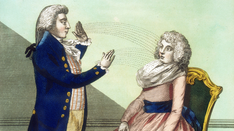 Hypnotist mesmerizing a patient, 1794