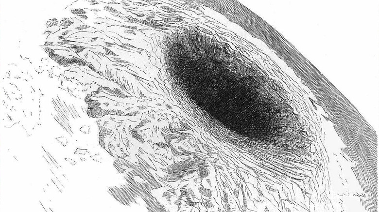 1880s llustration of Symmes hole at pole of Earth