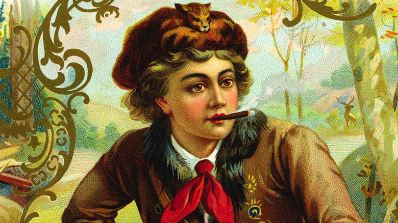 Davy Crockett as a boy in a cigar box drawing