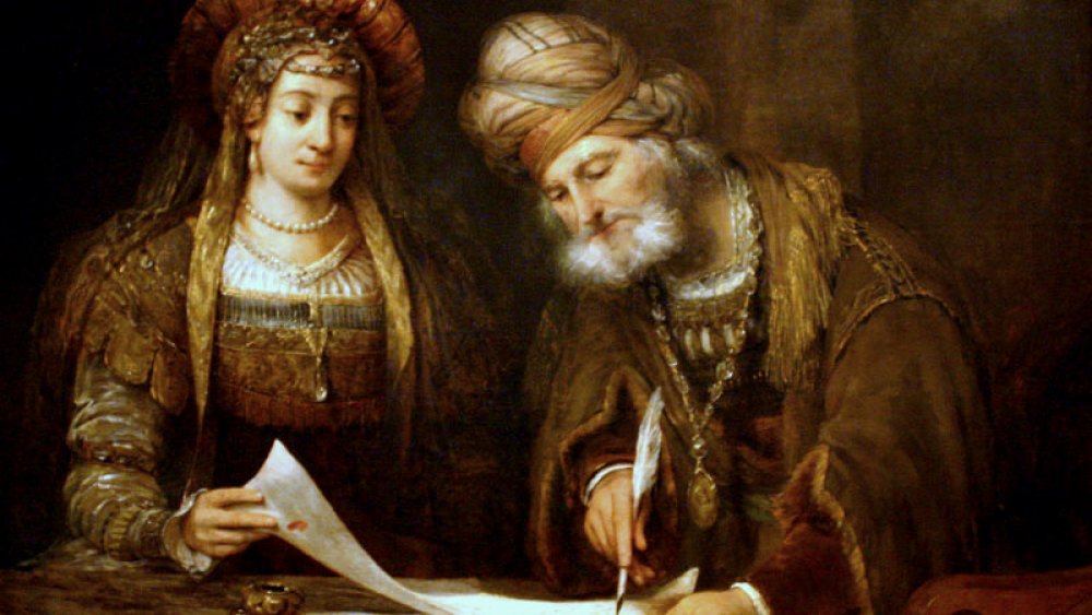 painting of Esther and Mordechai