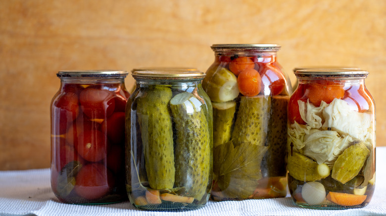 pickles in jars