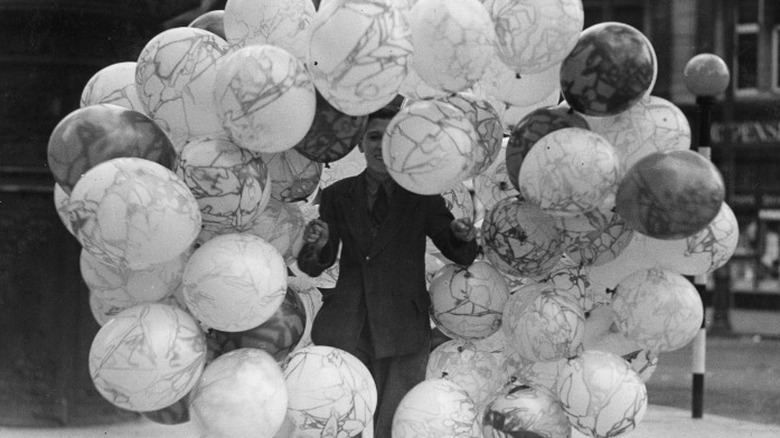 Man with balloons