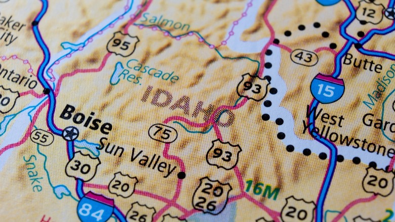 map of idaho