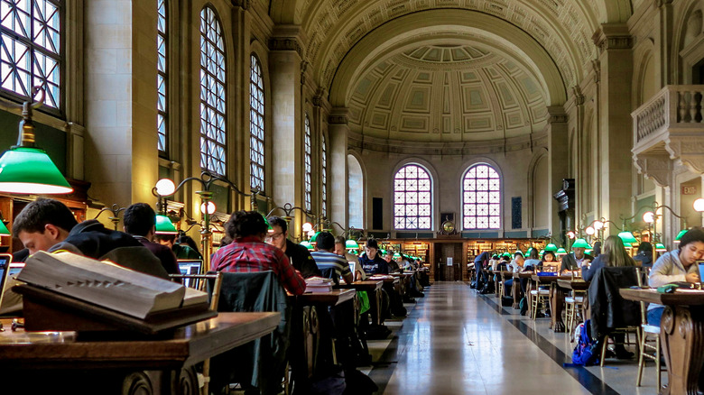 people in library