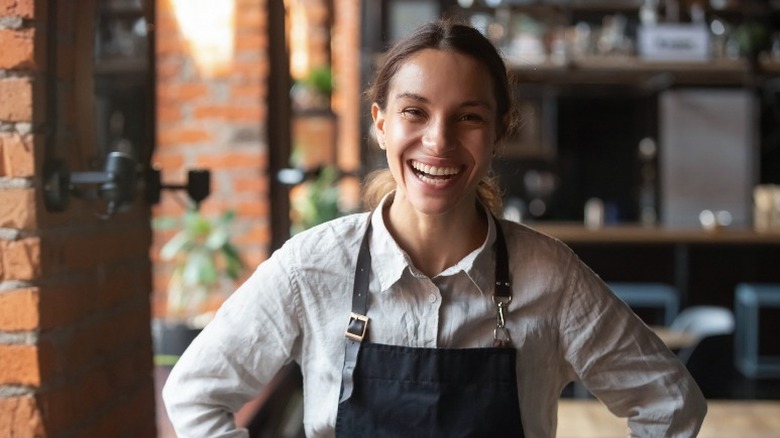 woman bartending 