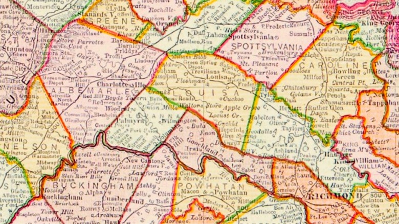 Virginia county map