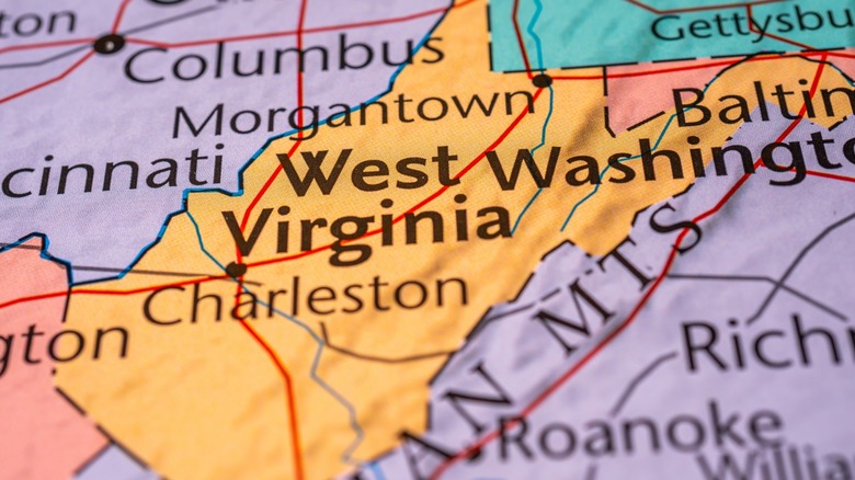 map of West Virginia