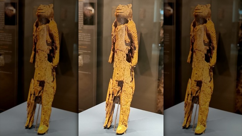 Lion Man statue on display