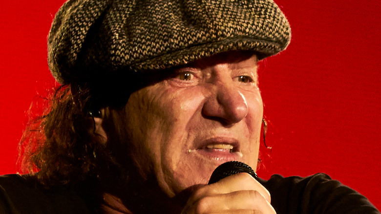 Brian Johnson on stage in Madrid