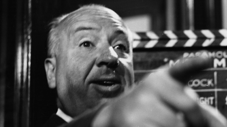 Alfred Hitchcock on set