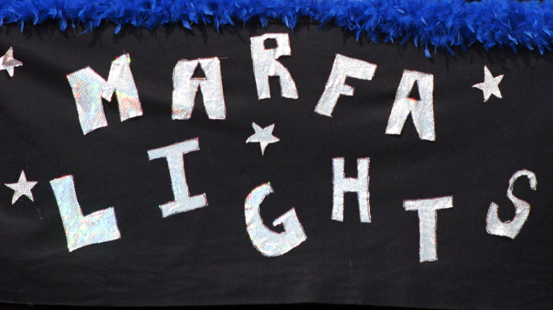 Marfa lights white letters