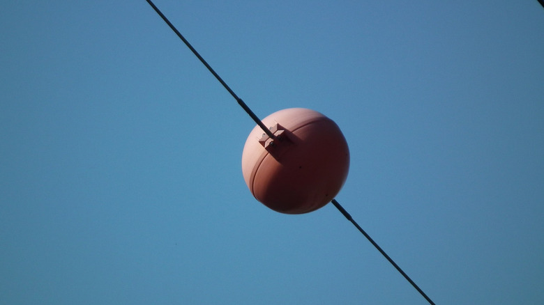 Power line marker closeup