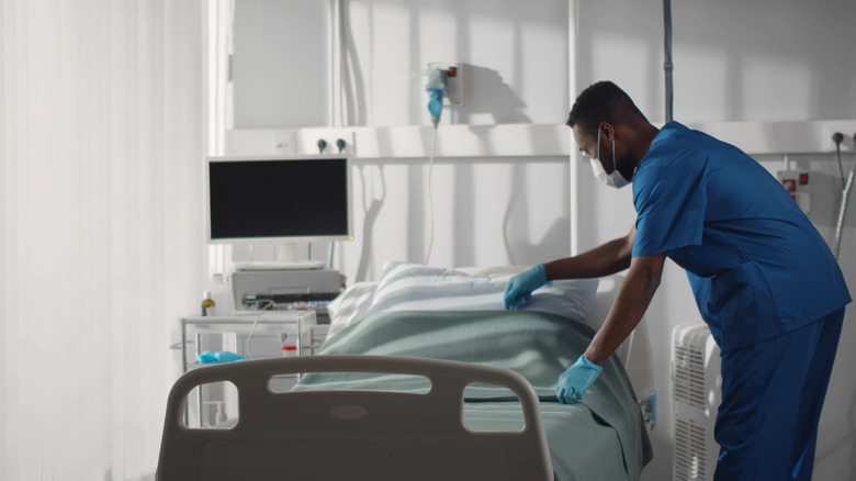 a hospital bed