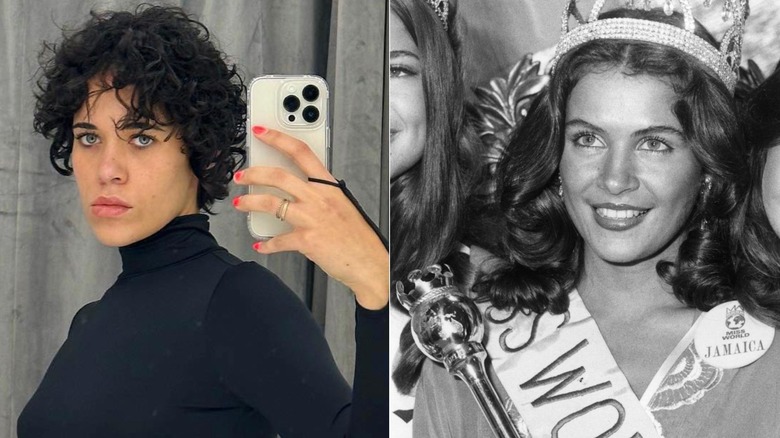 Umi Myers selfie and Cindy Breakspeare as Miss World
